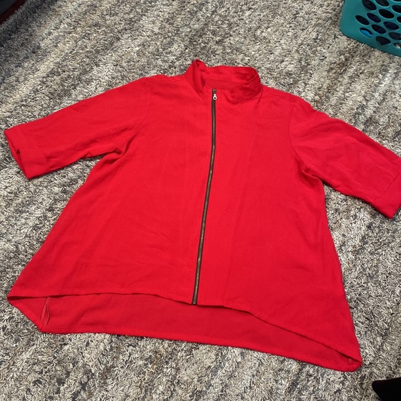 Fridaze Linen Redefined zip front swing 100% Linen jacket sz 1X red - Picture 7 of 7